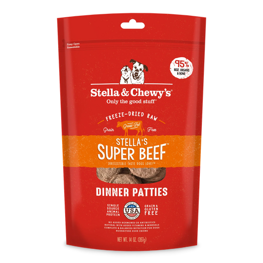 STELLA & CHEWY'S® STELLA'S SUPER BEEF RECIPE GALETTES DE DÎNER CRUES LYOPHILISÉES POUR CHIENS 25OZ