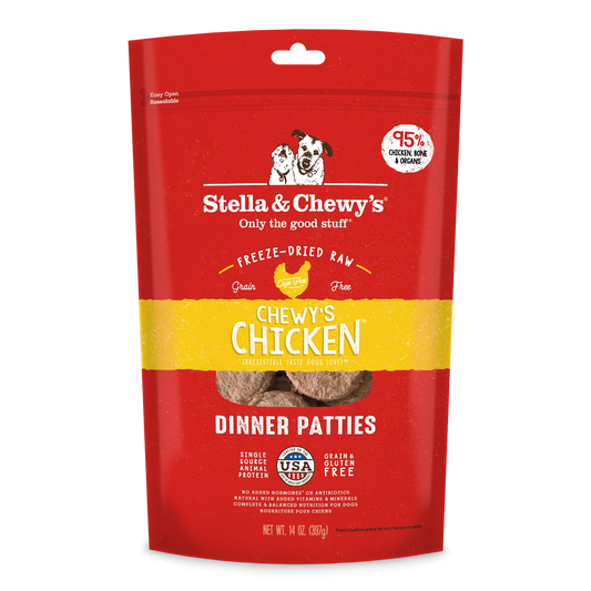 STELLA & CHEWY'S® CHEWY'S CHICKEN DINNER PATTIES NOURRITURE CRU LYOPHILISÉE POUR CHIENS 25 OZ