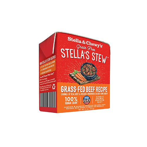 STELLA & CHEWY'S® STELLA'S STEWS RECETTE DE BŒUF NOURRI À L'HERBE NOURRI À L'HERBE NOURRI À L'HERBE NOURRI À L'HERBE 11 oz