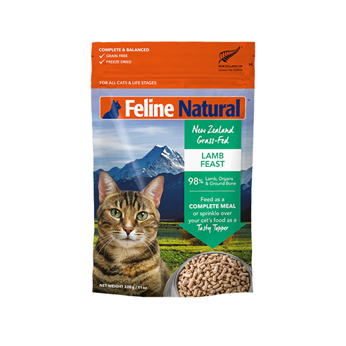 NOURRITURE LYOPHILISÉE POUR CHATS FELINE NATURAL™ LAMB FEAST 320 GM