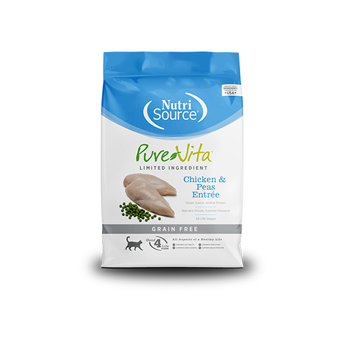 Nourriture sèche sans céréales pour chats NutriSource® PureVita™ à ingrédients limités, entrée de poulet et de pois