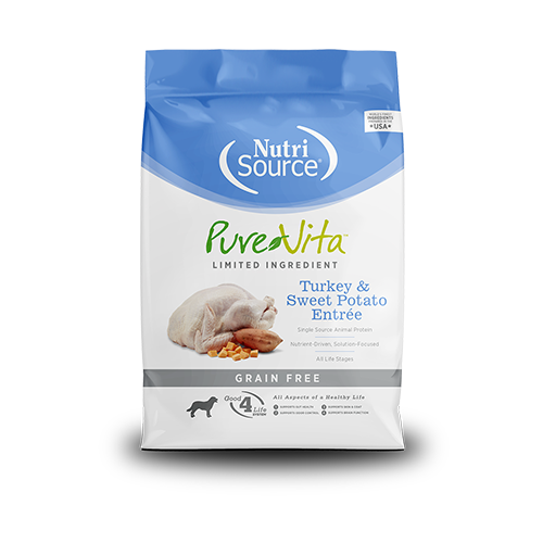 Nourriture sèche sans céréales pour chiens NutriSource® PureVita™ à ingrédients limités, entrée de dinde et de patate douce