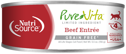 NutriSource® PureVita™ Limited Ingredient Beef Entrée Wet Cat Food 5.5 oz