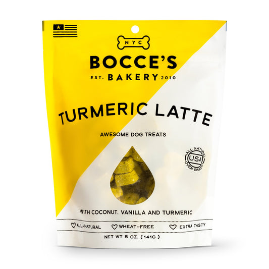 Bocce's Bakery Turmeric Latte with Coconut, Vanilla and Turmeric Dog Treats 5oz