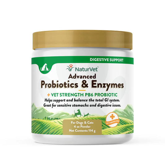 Poudre de probiotiques et d'enzymes avancés NaturVet® 4 oz