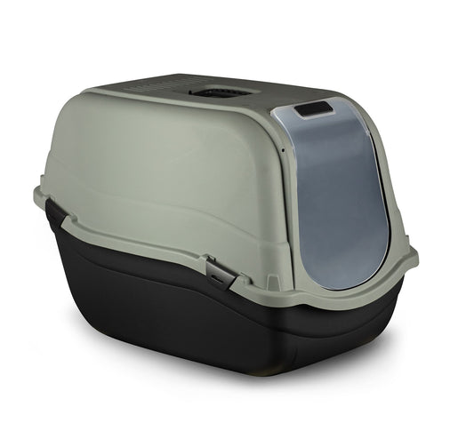 Bergamo Roméo Eco, Maxi Litter Box With Top - Green Khaki & Black 44x65x46cm