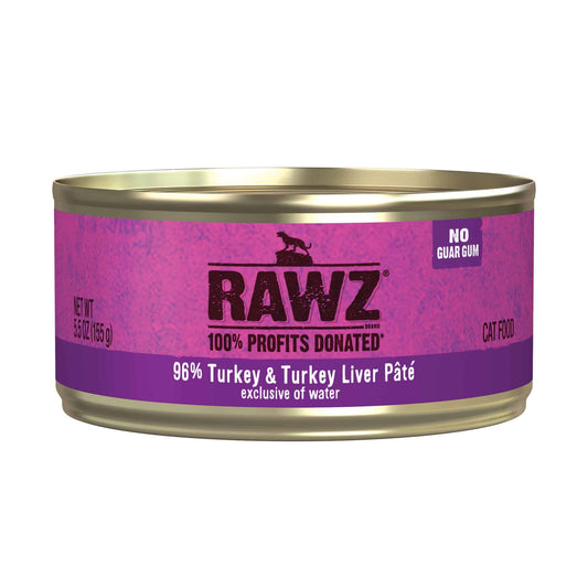 Nourriture humide pour chats RAWZ® 96 % de dinde et de pâté de foie de dinde 3 oz