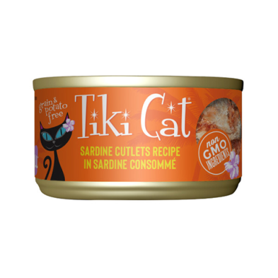 Recette de côtelettes de sardine Tiki Cat® Grill™ dans de la nourriture humide pour chats au consommé de sardine 2,8 oz