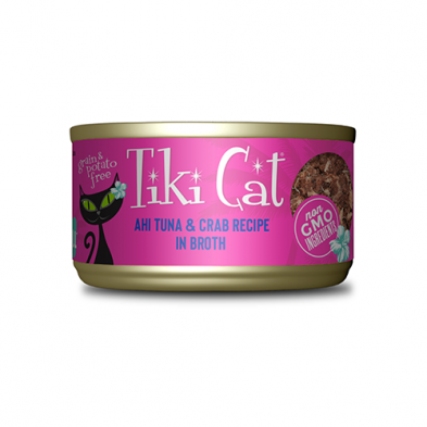 Nourriture humide pour chats Tiki Cat® Grill™ au thon ahi et au crabe dans un bouillon, 2,8 oz