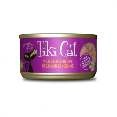 Nourriture humide pour chats Tiki Cat® Luau™ au saumon sauvage et au consommé de saumon, 2,8 oz