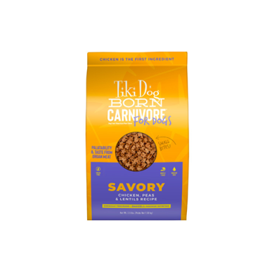 Nourriture sèche pour chiens Tiki Dog® Born Carnivore® Recette savoureuse au poulet, aux pois et aux lentilles 3,5 lb