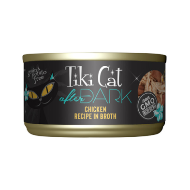 Nourriture humide pour chats Tiki Cat® After Dark™ au poulet dans un bouillon, 2,8 oz