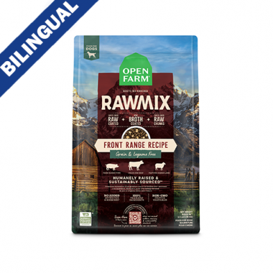 ALIMENTS SÈCHES POUR CHIENS SANS CÉRÉALES ET LÉGUMINEUSES OPEN FARM® RAWMIX FRONT RANGE RECIPE