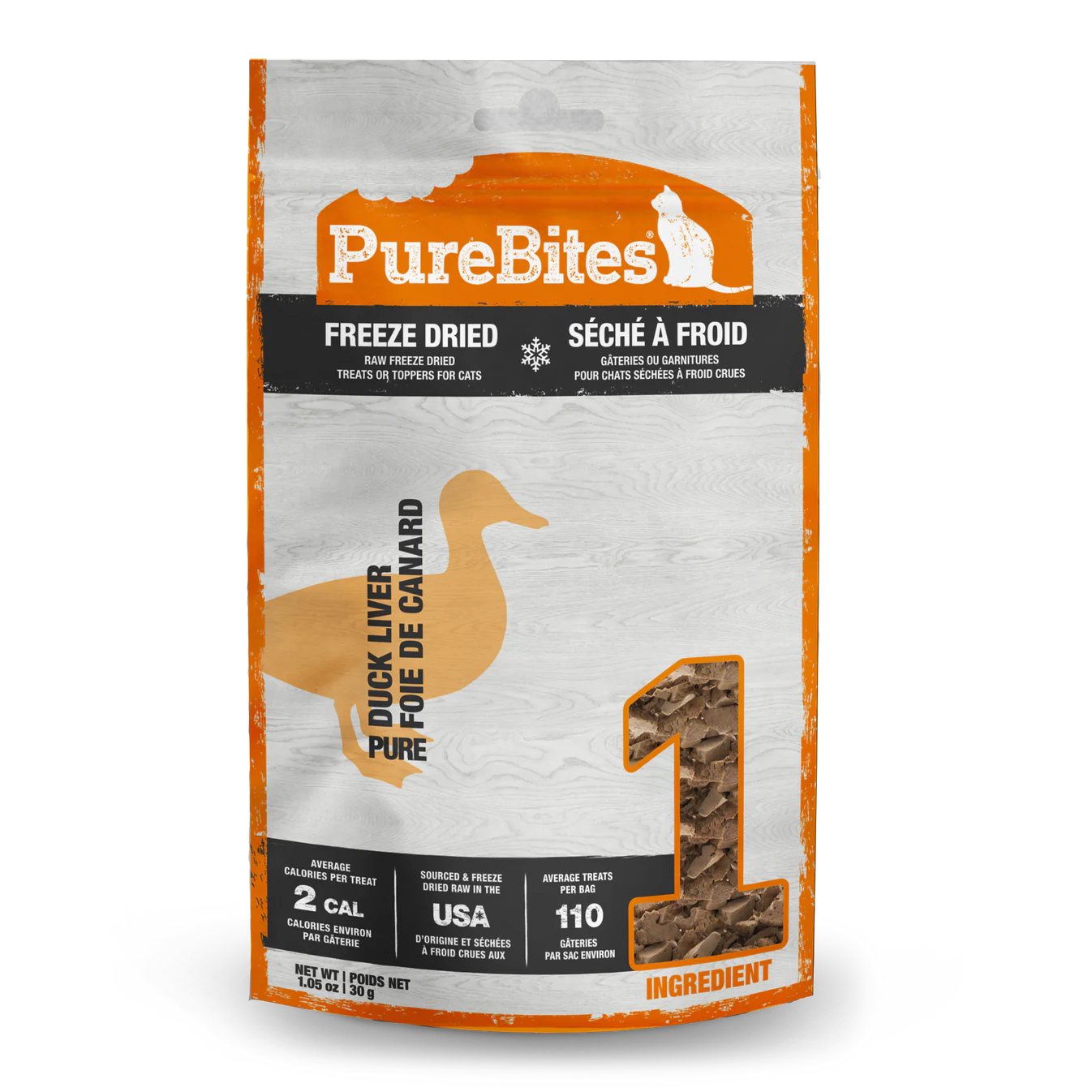 Friandises lyophilisées au canard PureBites® pour chats 30 g