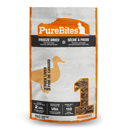 Friandises lyophilisées au canard PureBites® pour chats 30 g