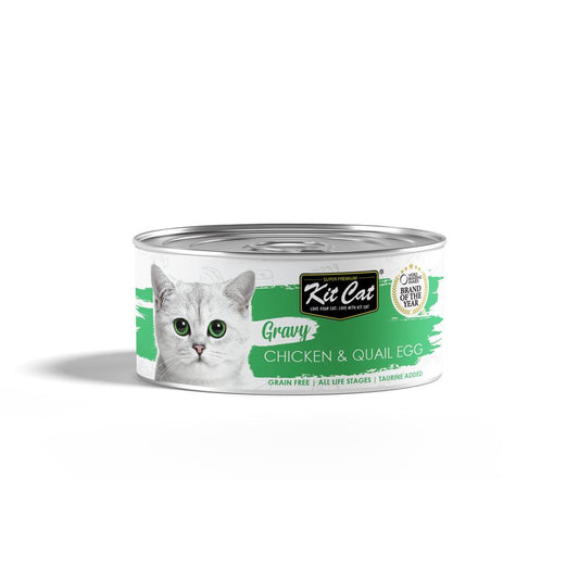 Kit Cat® Gravy Series Nourriture humide pour chats au poulet et aux œufs de caille 70 g