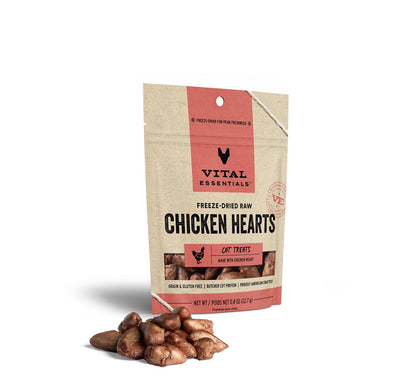 VITAL ESSENTIALS® FREEZE-DRIED CHICKEN HEARTS CAT TREATS 0.8 OZ