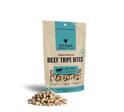 VITAL ESSENTIALS® FREEZE-DRIED BEEF TRIPE BITES DOG TREATS 2.3 OZ