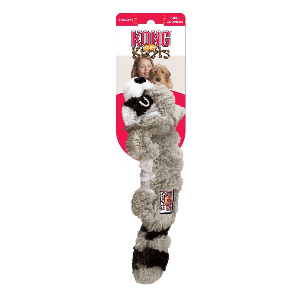 Kong® Scrunch Knots Jouet pour chien de taille moyenne/grande en forme de raton laveur