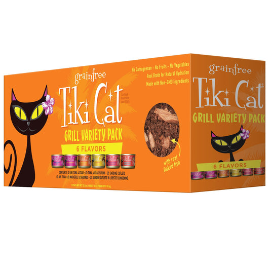 Nourriture humide pour chats Tiki Cat® Grill™, assortiment de 12 x 2,8 oz