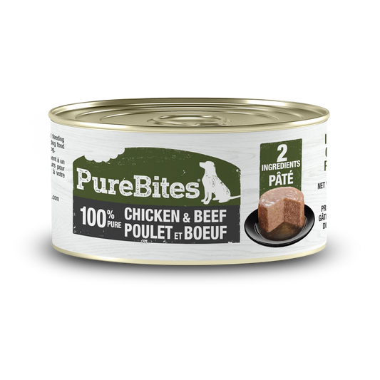 Nourriture humide pour chiens PureBites® Pates 100 % pur poulet et bœuf 2,5 oz