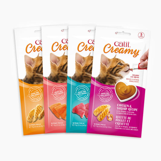 Friandises crémeuses à lécher pour chat Catit - Paquet de 5